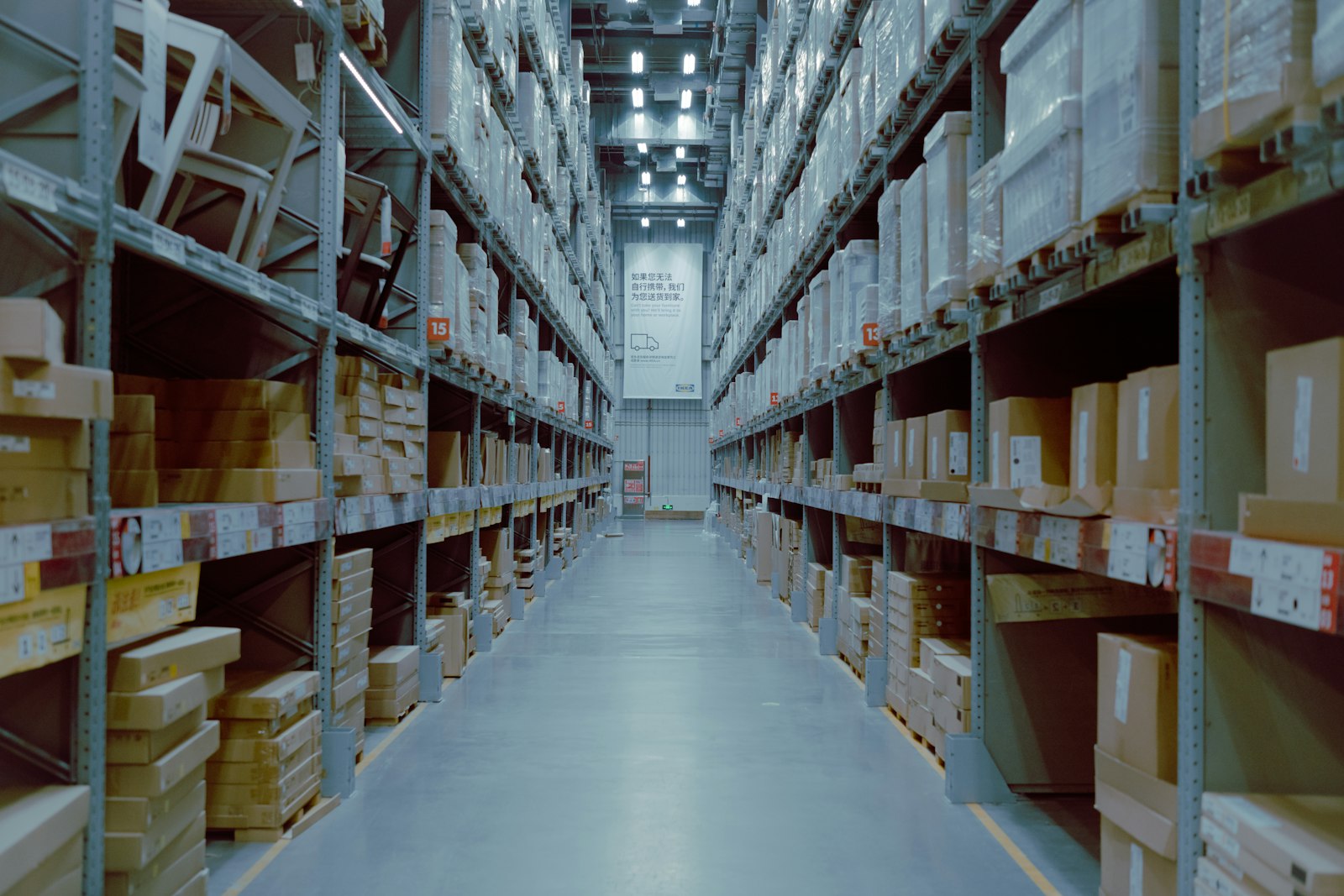 Warehouse with racking